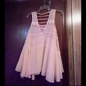 Pink Lace Sleeveless Top